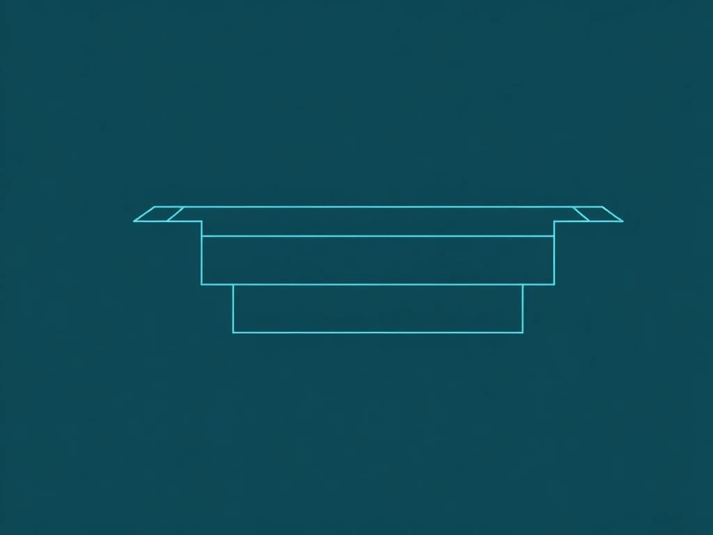 Blueprint section showing the excavated pool form before steel and plumbing are installed