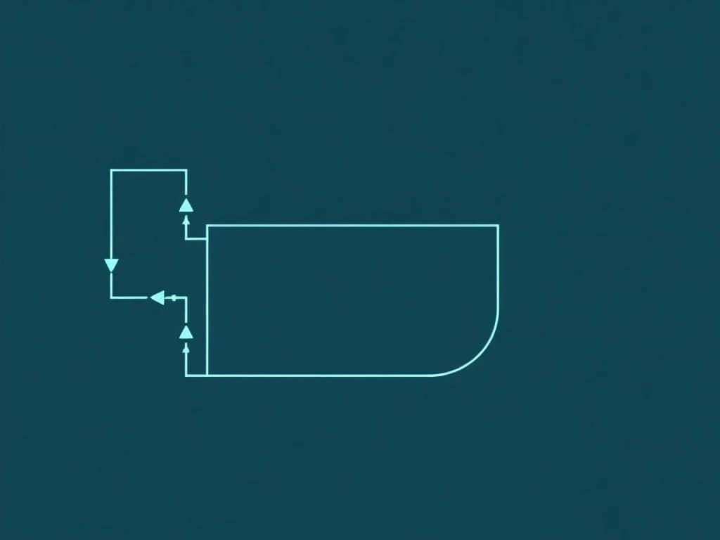 Blueprint schematic of the hydraulic system that circulates and filters pool water