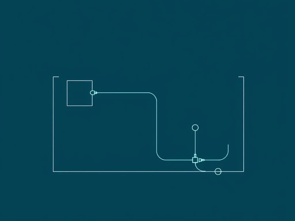 Blueprint section showing the plumbing rough-in routed around the pool structure