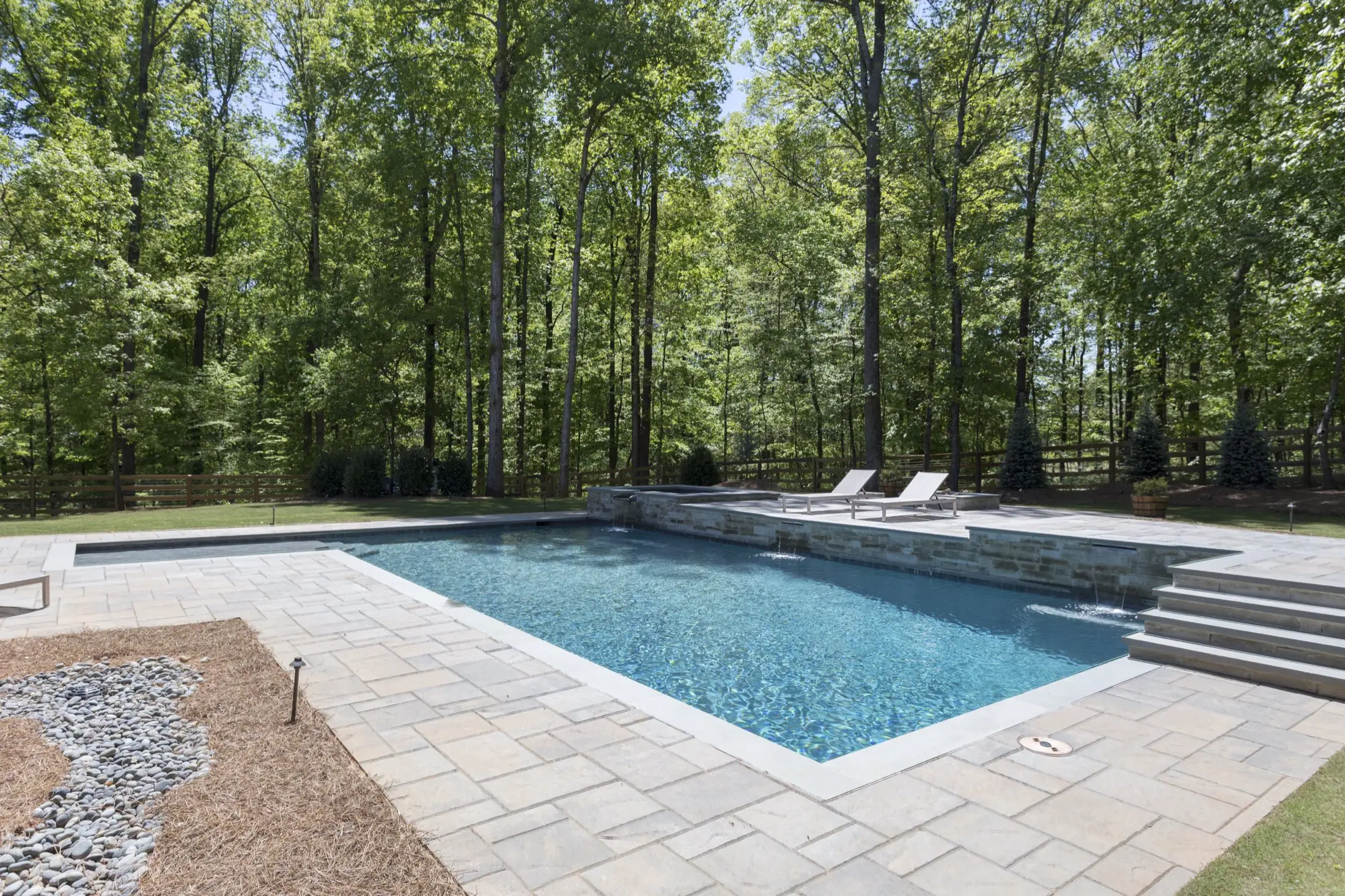 Wide steps leading into the water at the Nichol project in Canton